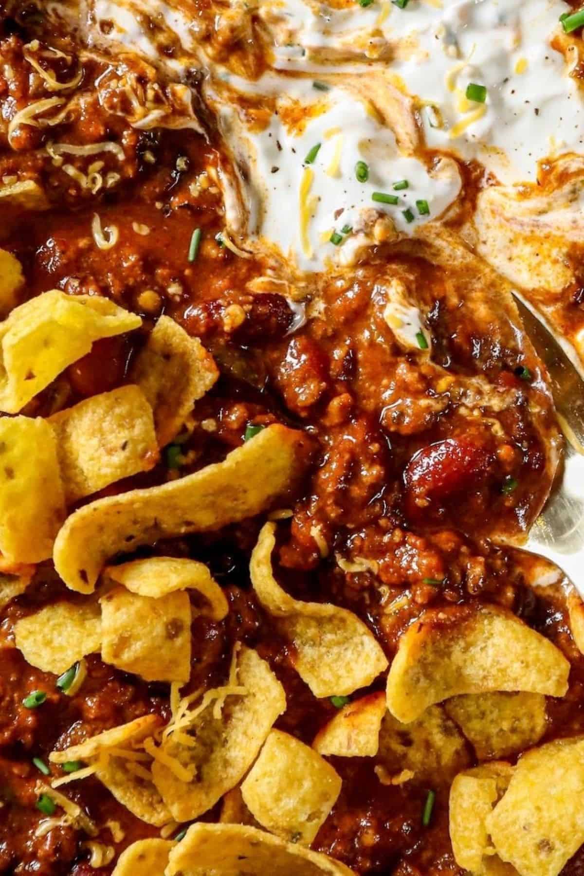 chili cooked in slow cooker