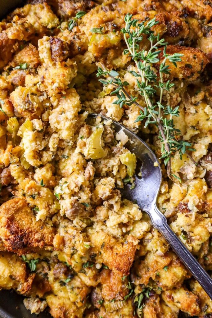 Traditional Sausage Stuffing with Potato Bread