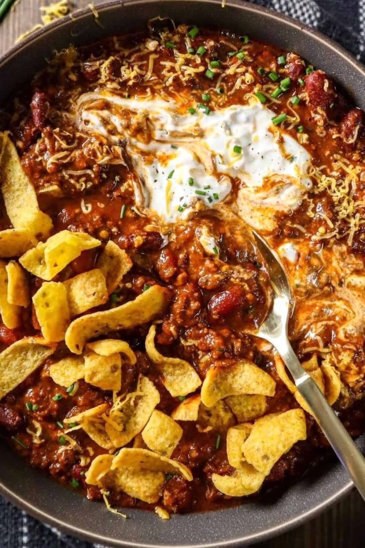 crockpot chili with beans and ground beef