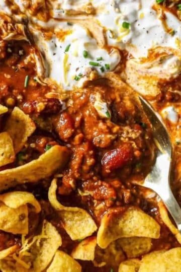 slow cooker chili with fritos
