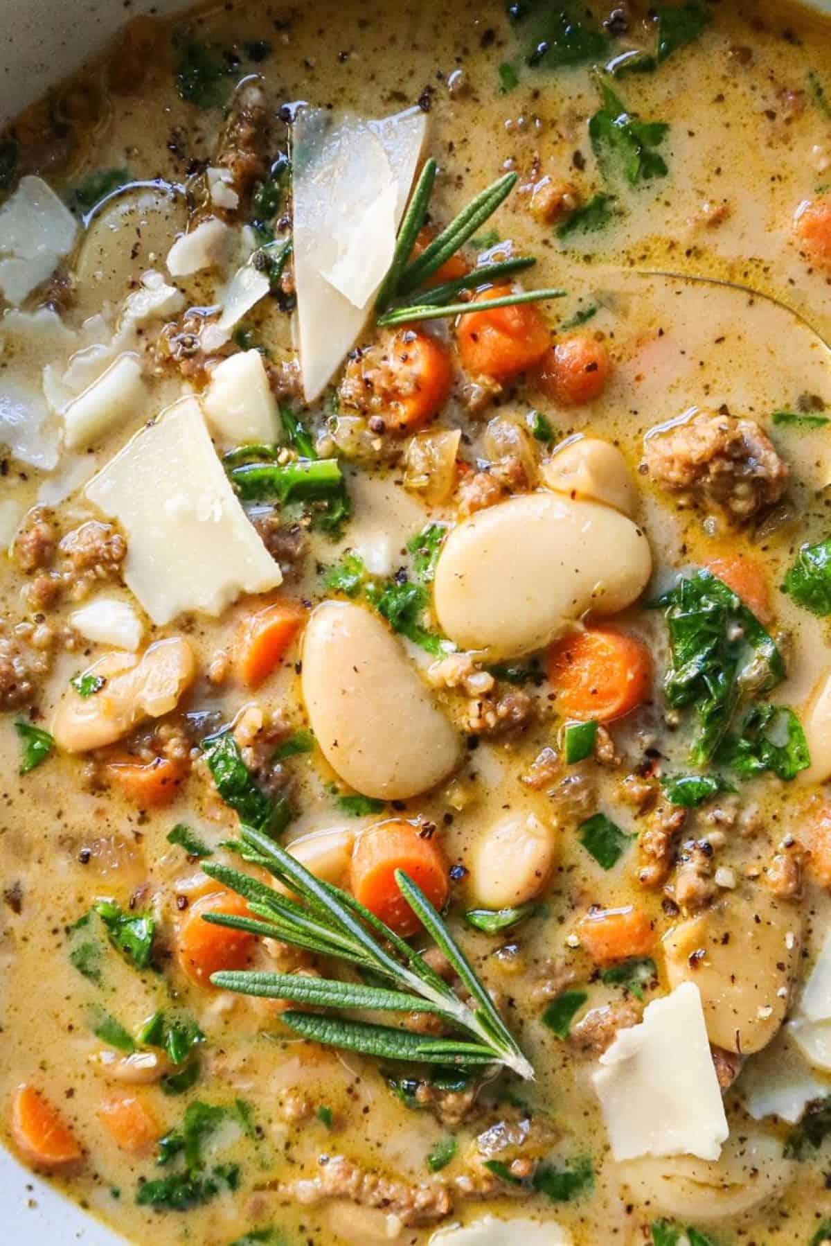 easy spicy sausage and bean soup