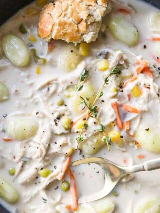 Crock-Pot Chicken Pot Pie Gnocchi Soup