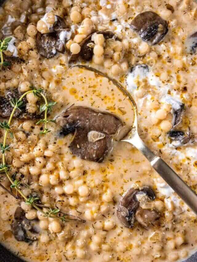 Creamy Mushroom & Pearl Couscous Soup