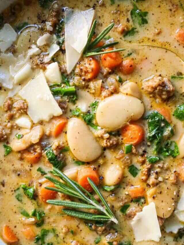 Easy Spicy Sausage & White Bean Soup