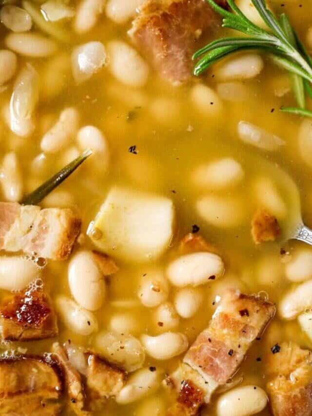 Garlic & Bacon Brothy White Bean Soup