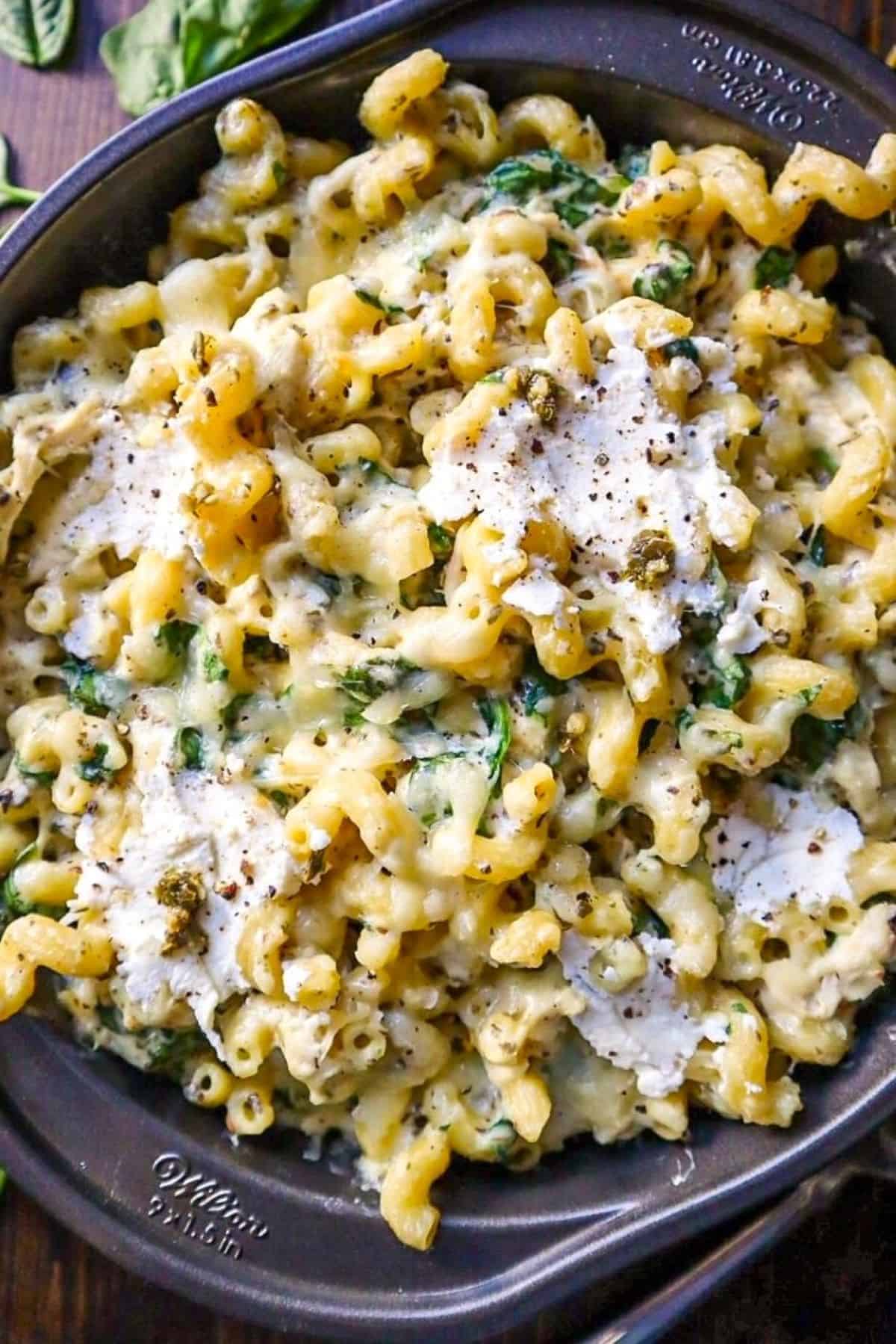 pesto chicken pasta bake