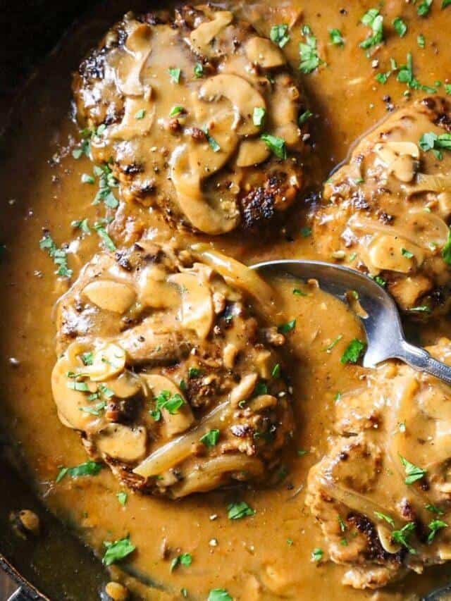 Salisbury Steak with Mushroom & Shallot Gravy