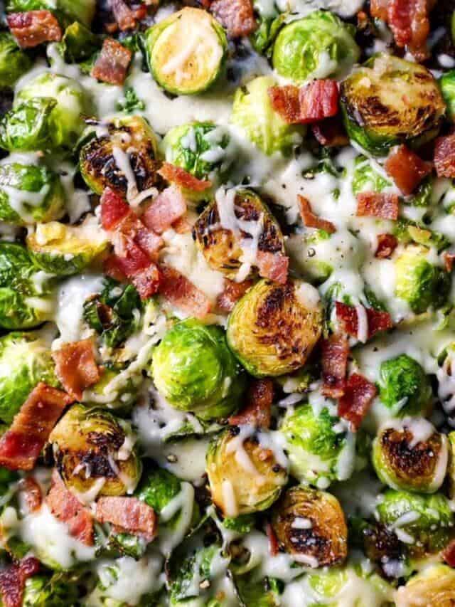 Cheesy Bacon Brussels Sprouts