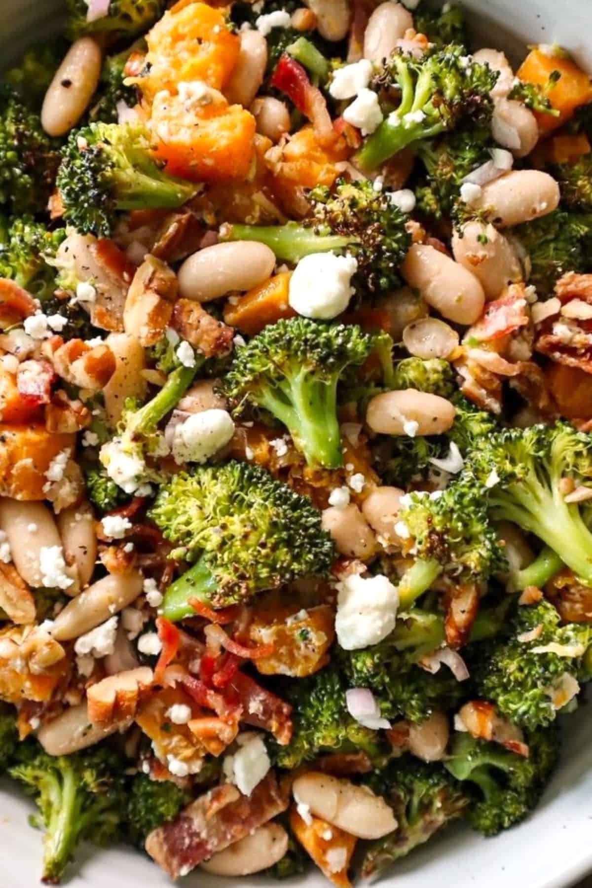 roasted broccoli salad with bacon