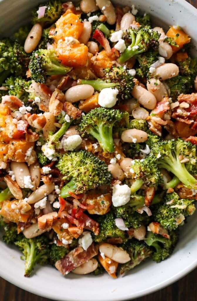Roasted Broccoli, Butternut Squash & White Bean Salad