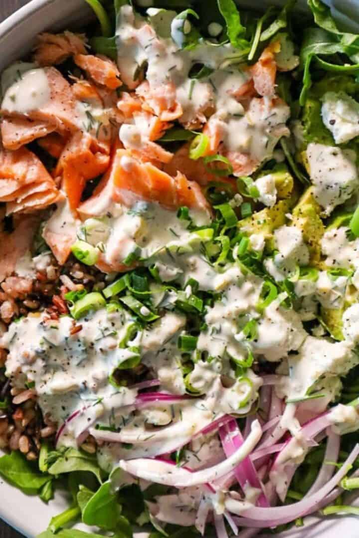 salmon goat cheese salad ingredients