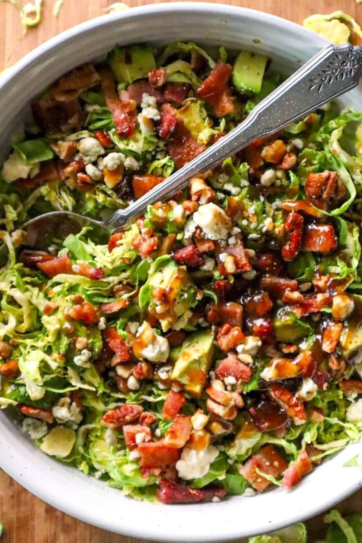 Shaved Brussels Sprouts Salad with Bacon