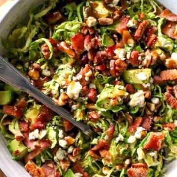 shaved brussels sprouts salad with bacon
