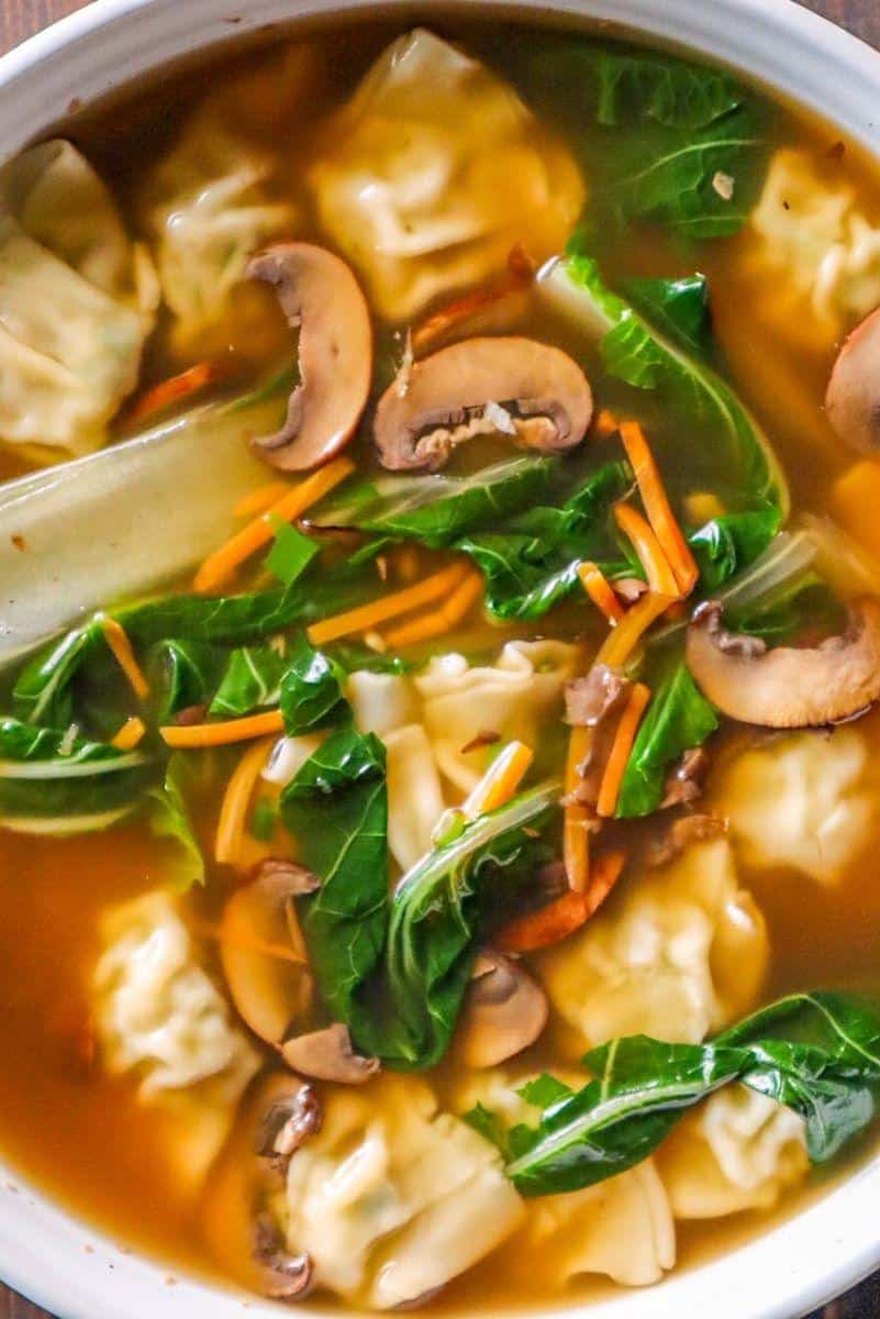 Chinese dumpling soup.