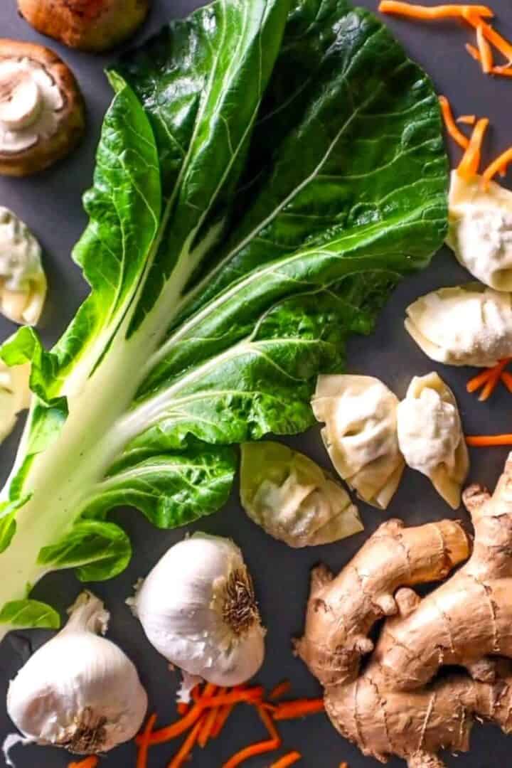 ingredients for easy wonton soup