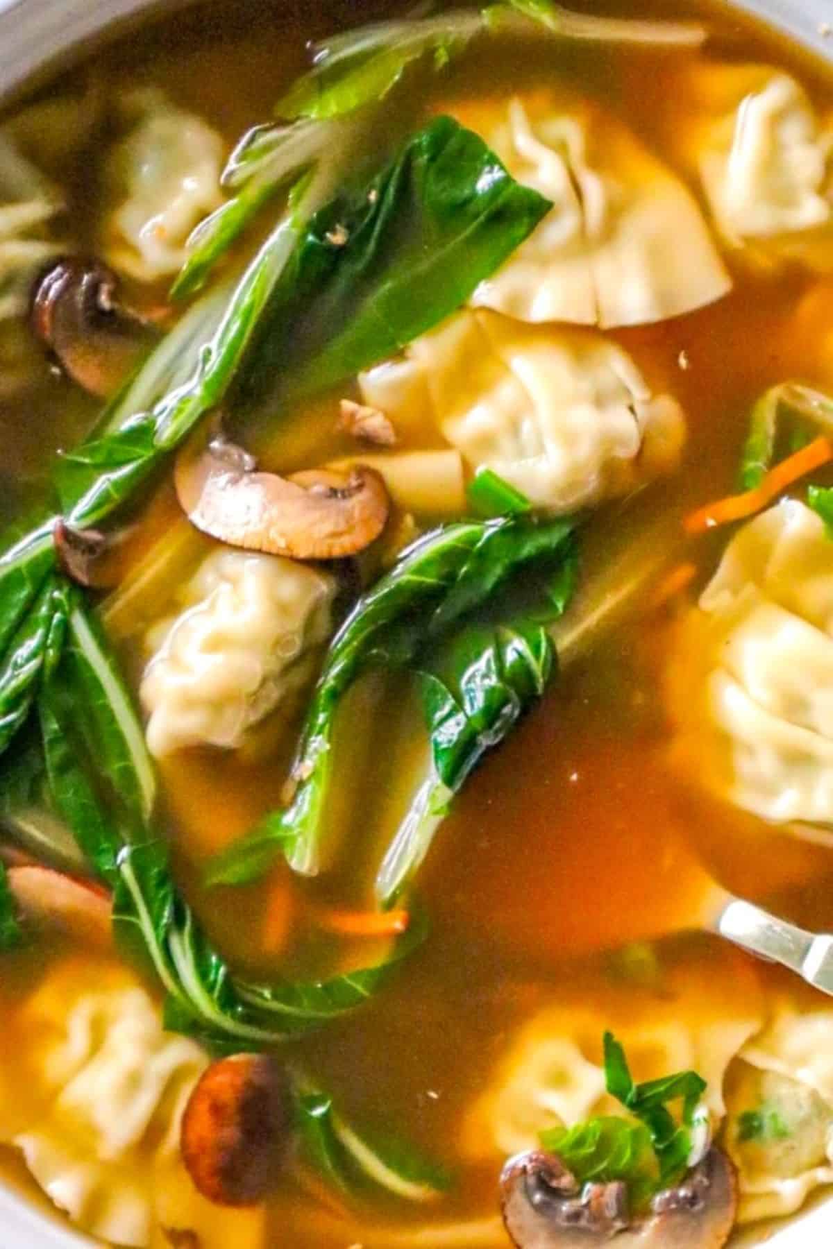quick and easy wonton soup with frozen wontons