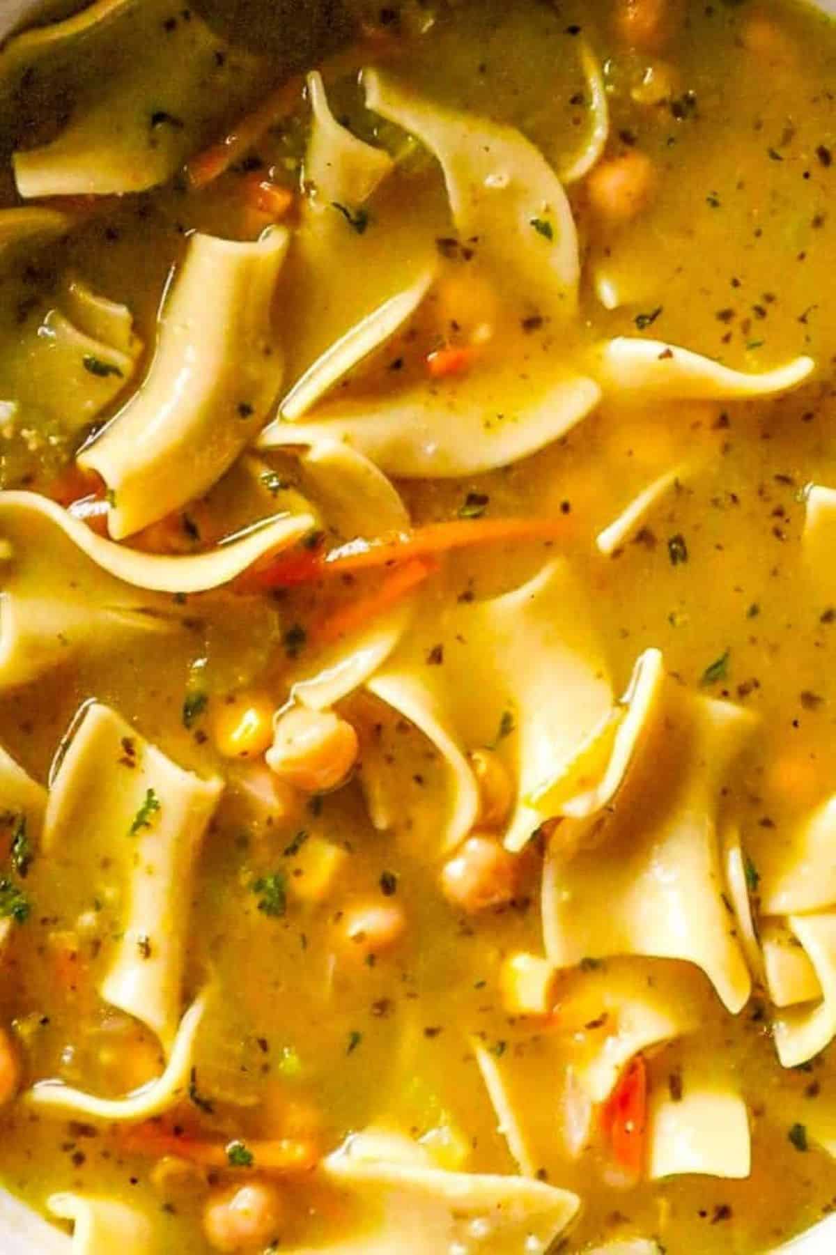 quick and easy chickpea noodle soup