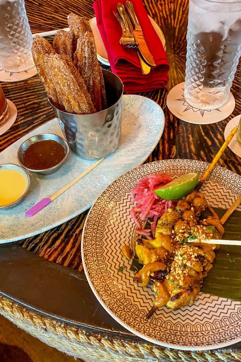 gluten free churros and chicken satay nomad lounge animal kingdom