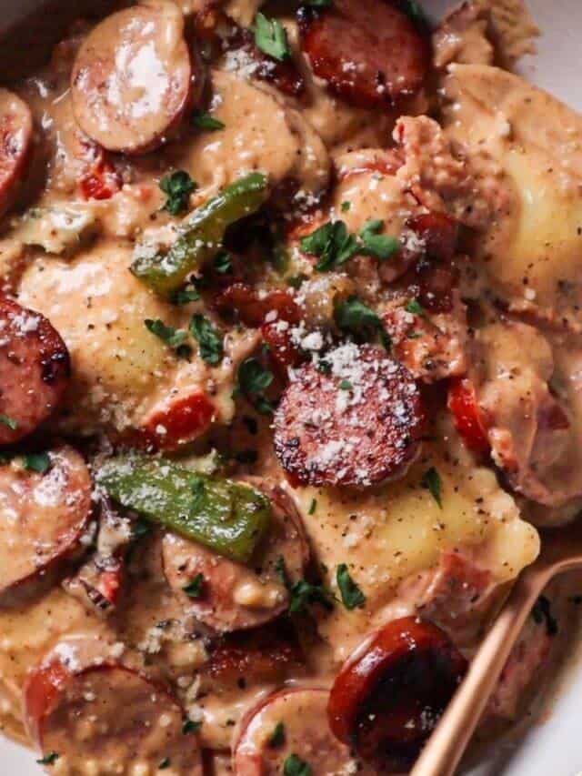 Creamy Cajun Sausage & Pepper Ravioli
