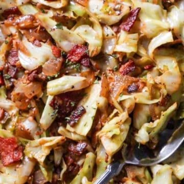 easy southern fried cabbage with bacon and onions