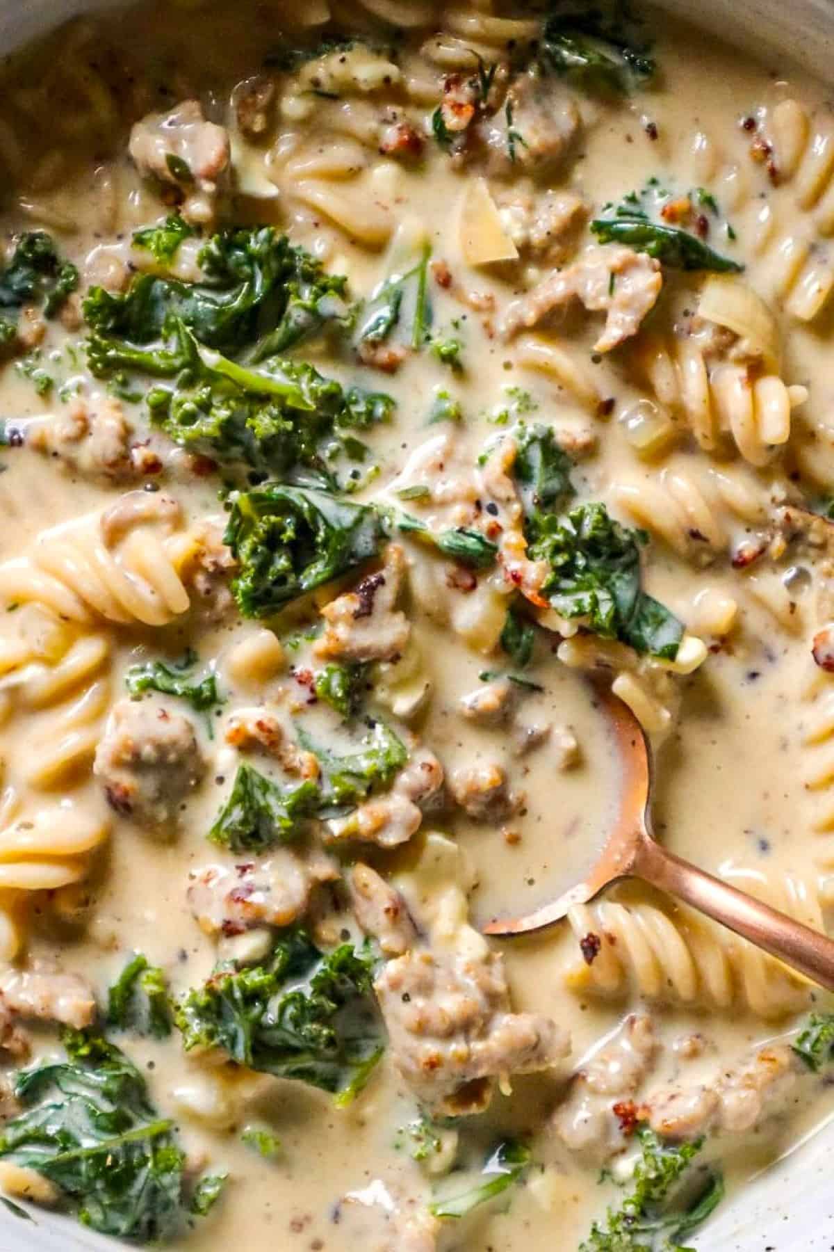 creamy sausage and kale soup