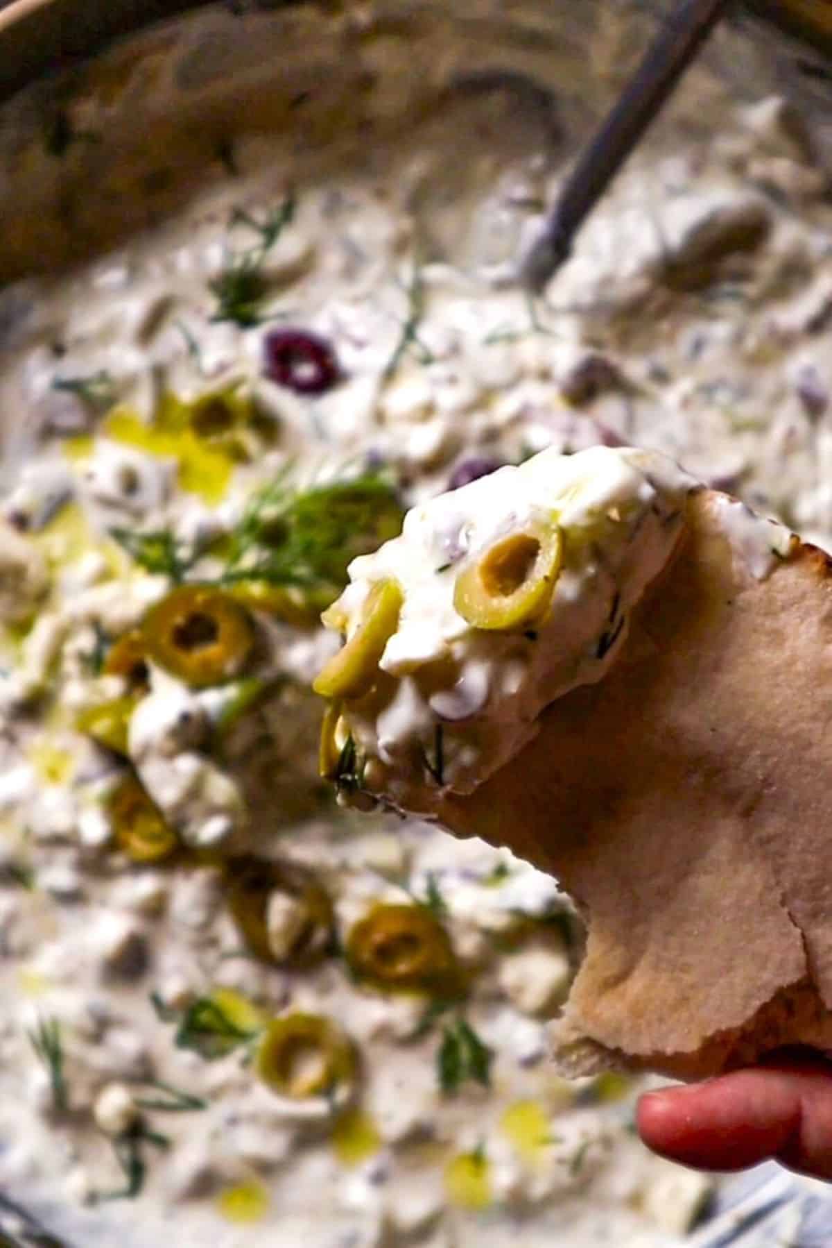 greek yogurt dip with pita