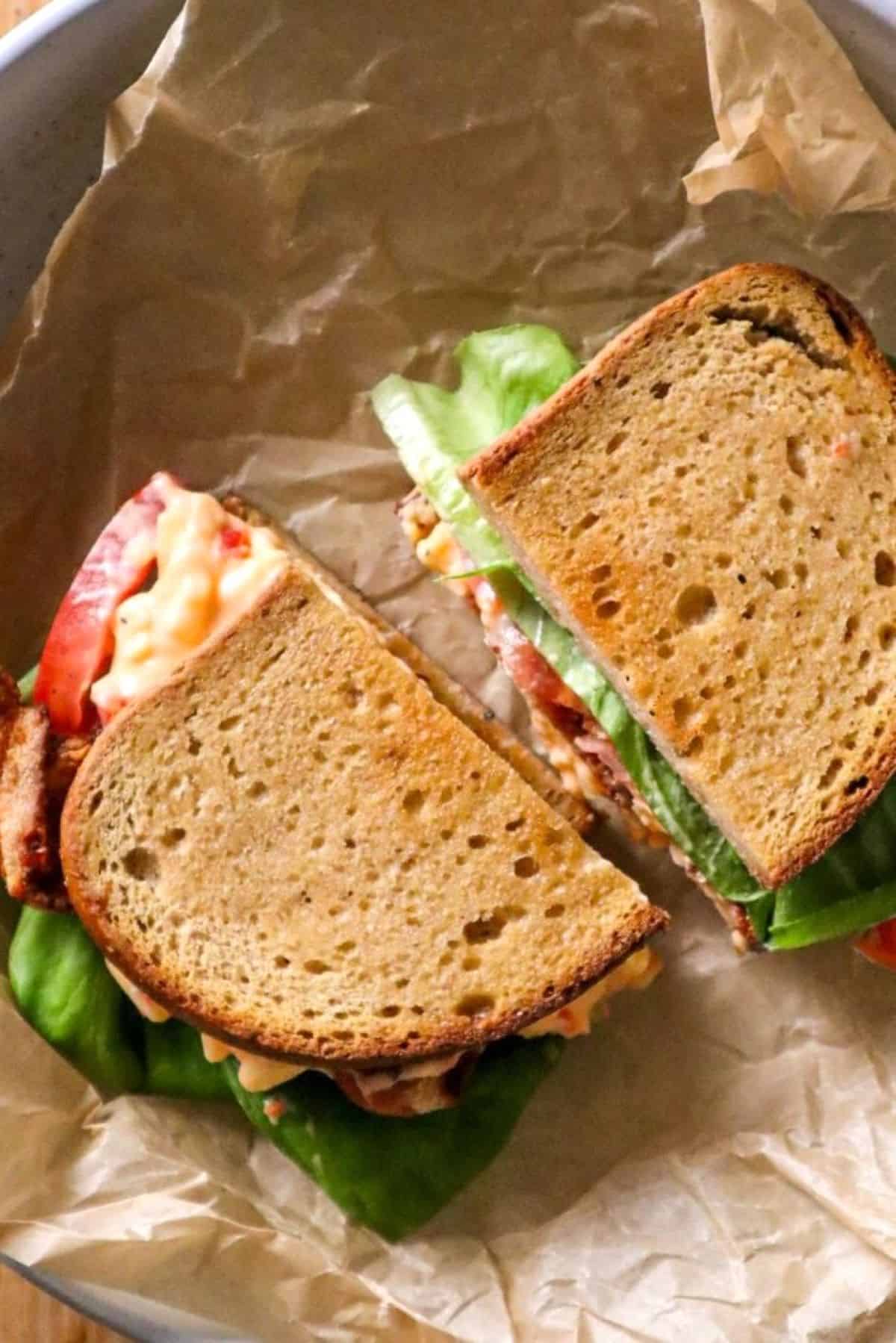 pimento cheese sandwich with bacon