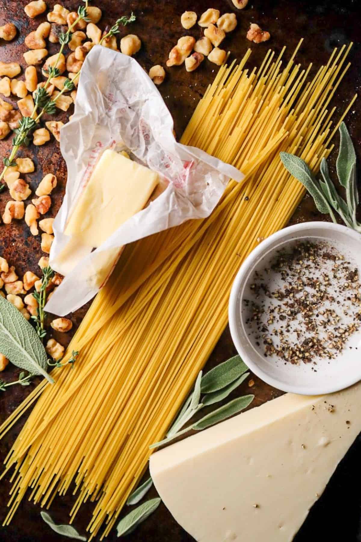 brown butter walnut pasta ingredients