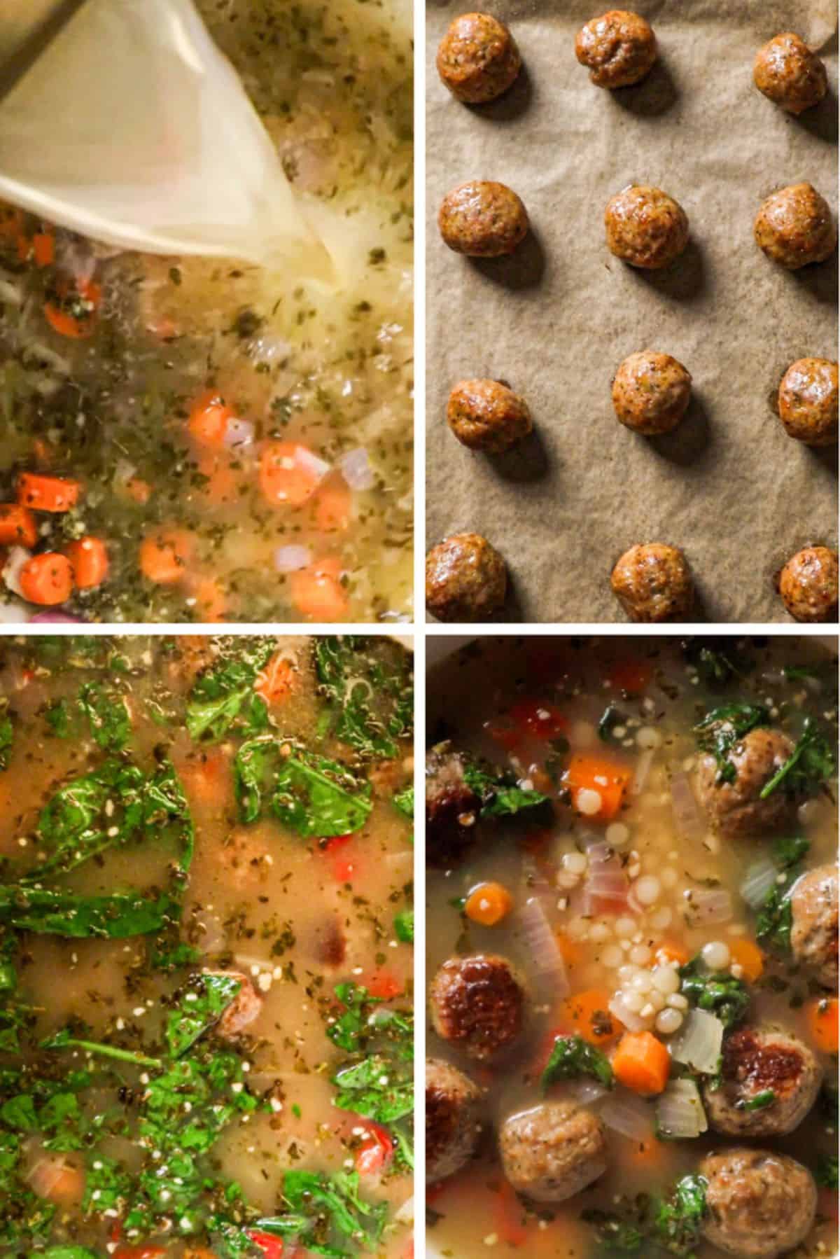 how to make italian meatball soup with pesto