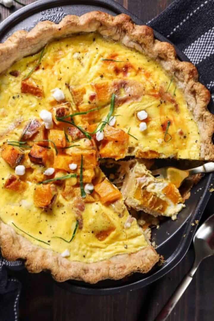 butternut squash quiche with all butter crust