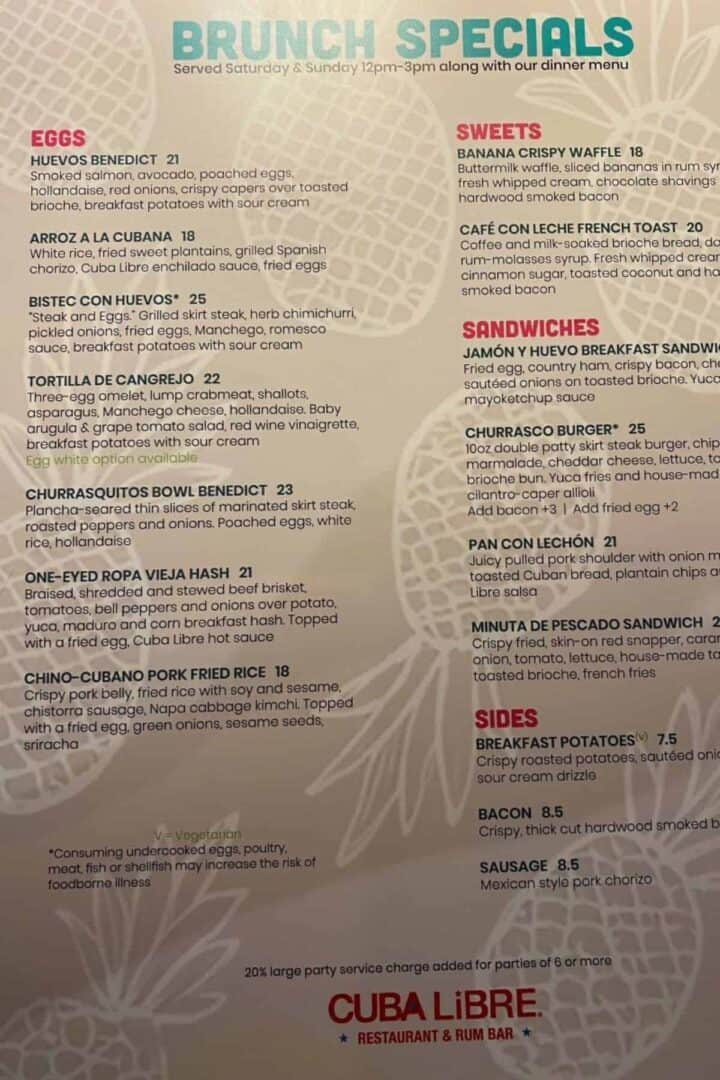 cuba libre orlando brunch menu