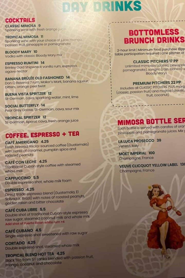 cuba libre orlando tropical brunch drinks menu