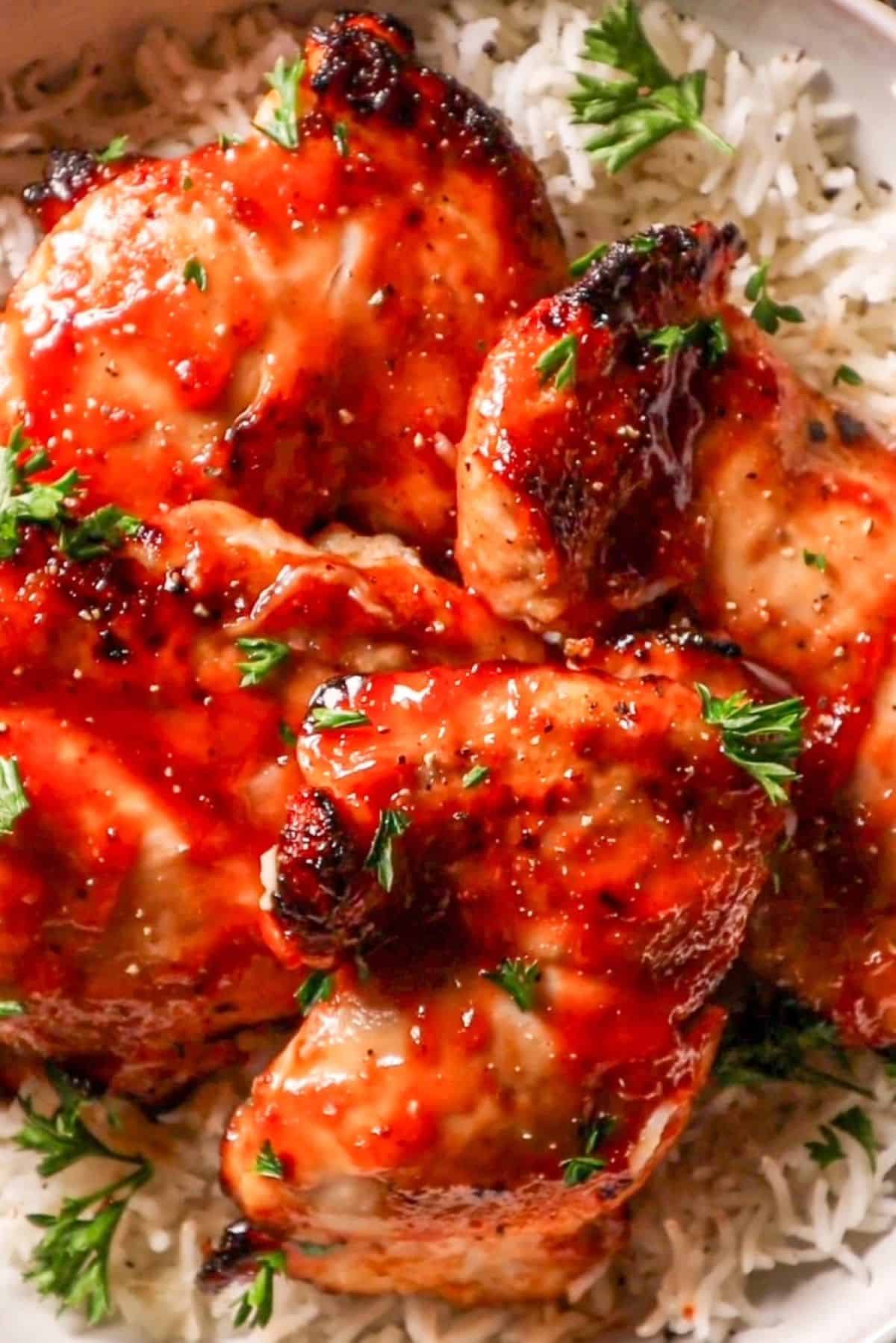 Easy BBQ Air Fryer Chicken Thighs