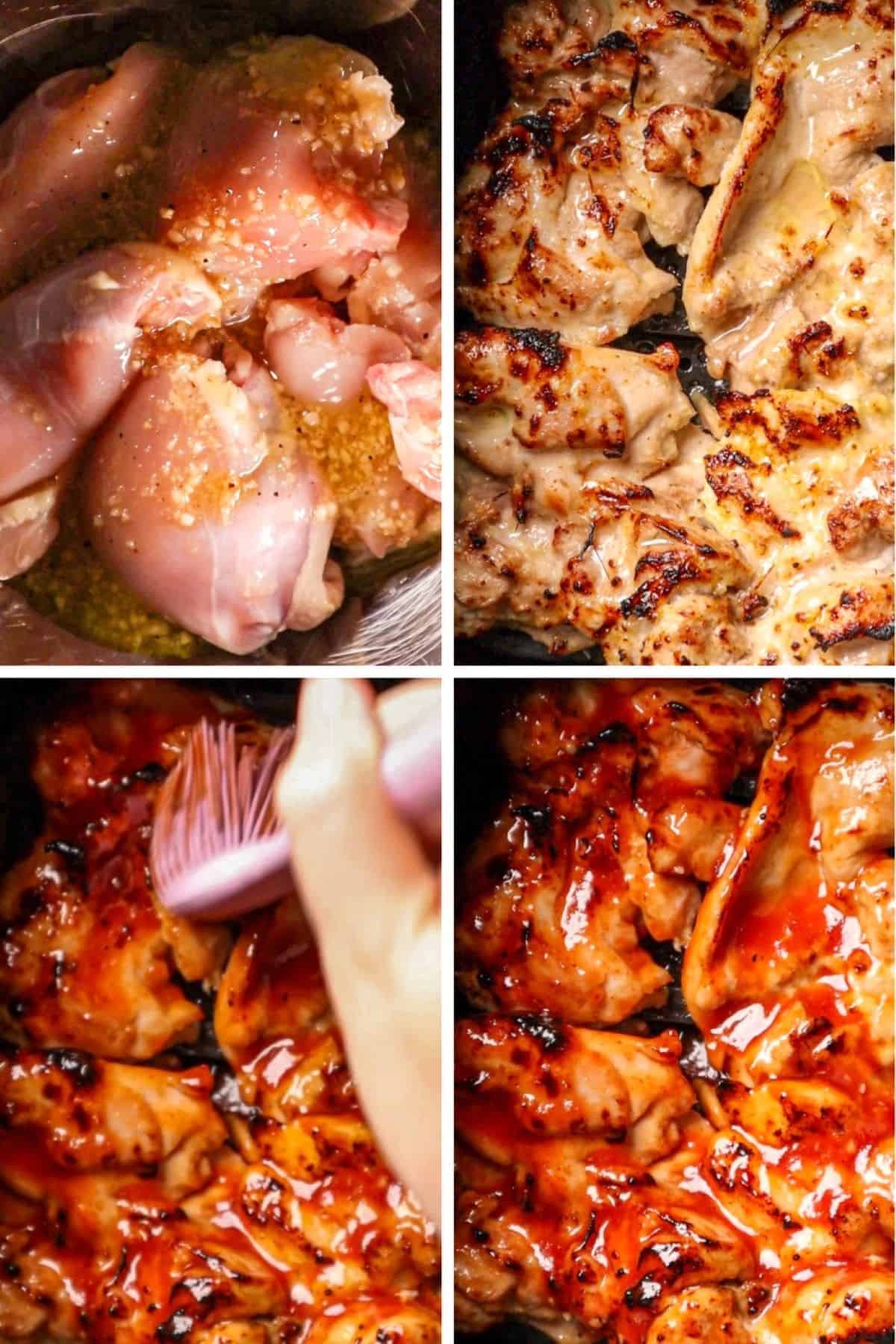 how to make Easy BBQ boneless skinless Air Fryer Chicken Thighs