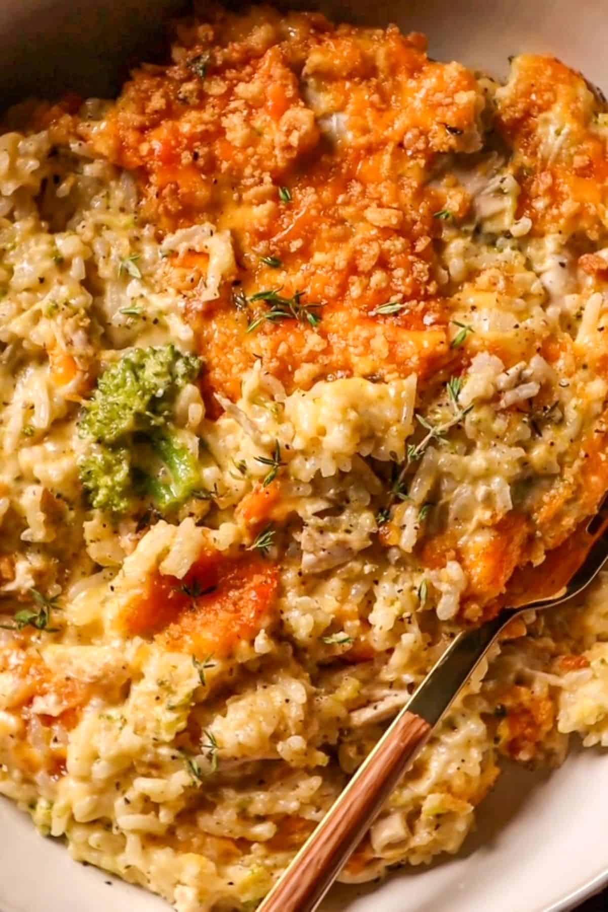 Chicken Broccoli Rice and Cheese Casserole