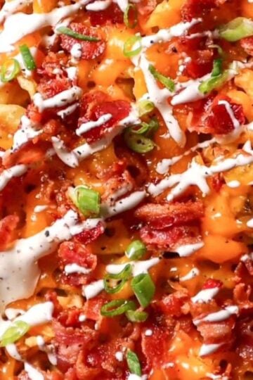 loaded french fries with bacon and cheese