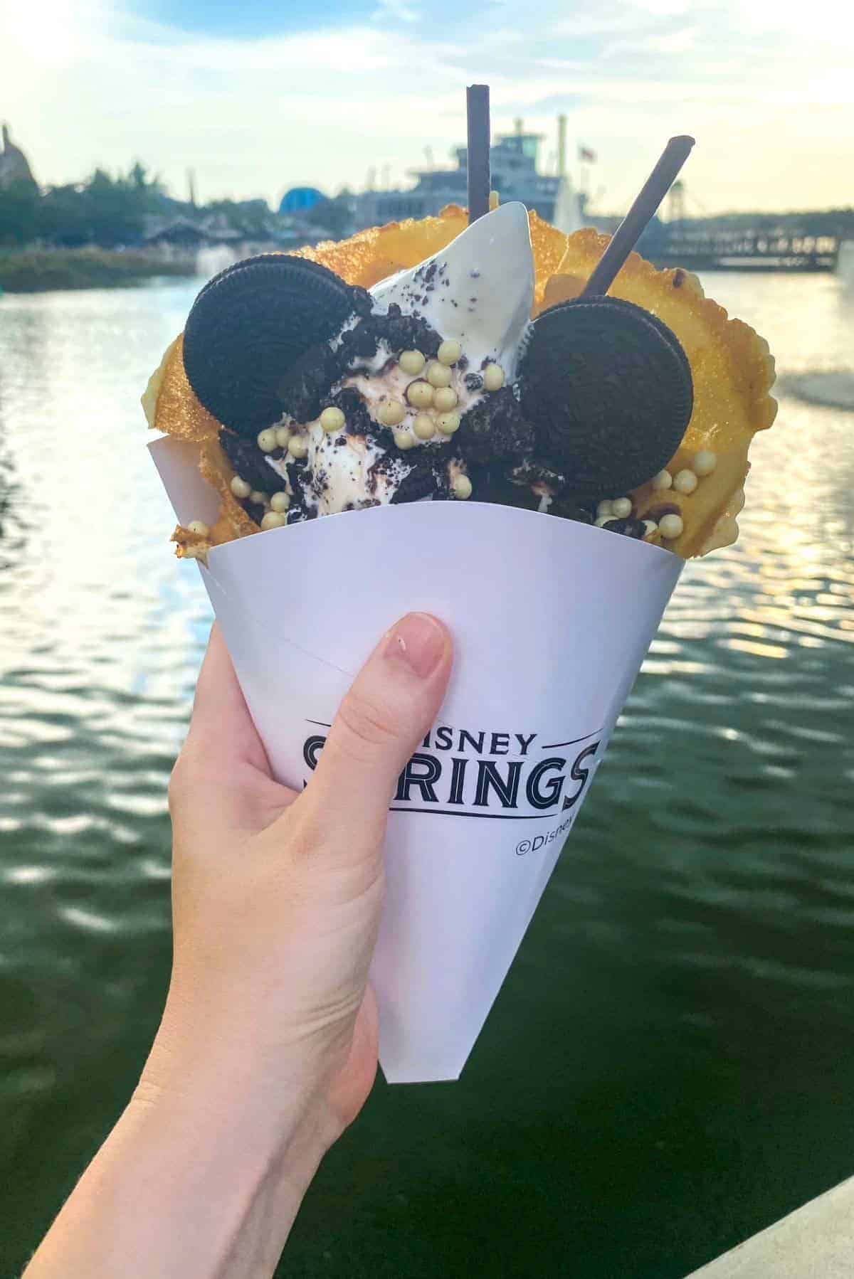 mickey cookie waffle sundae