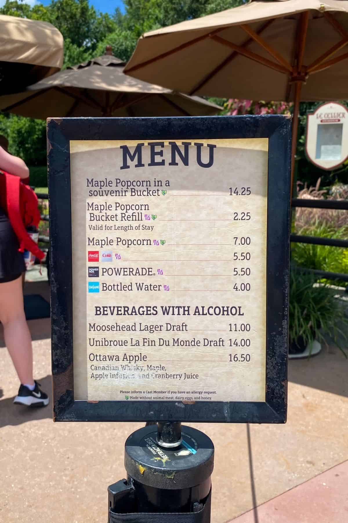 popcorn in canada menu
