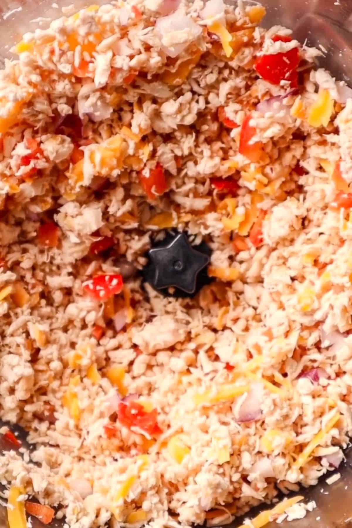 rotisserie chicken pepper onions and cheese for chicken salad