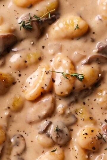 creamy mushrooms gnocchi