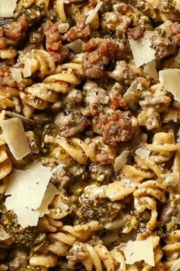 pesto and ricotta sausage pasta _1