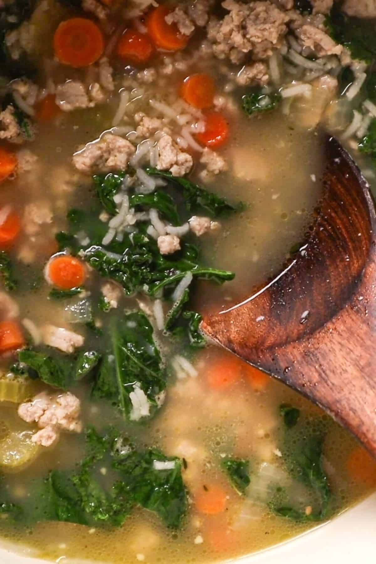 turkey and rice soup with kale