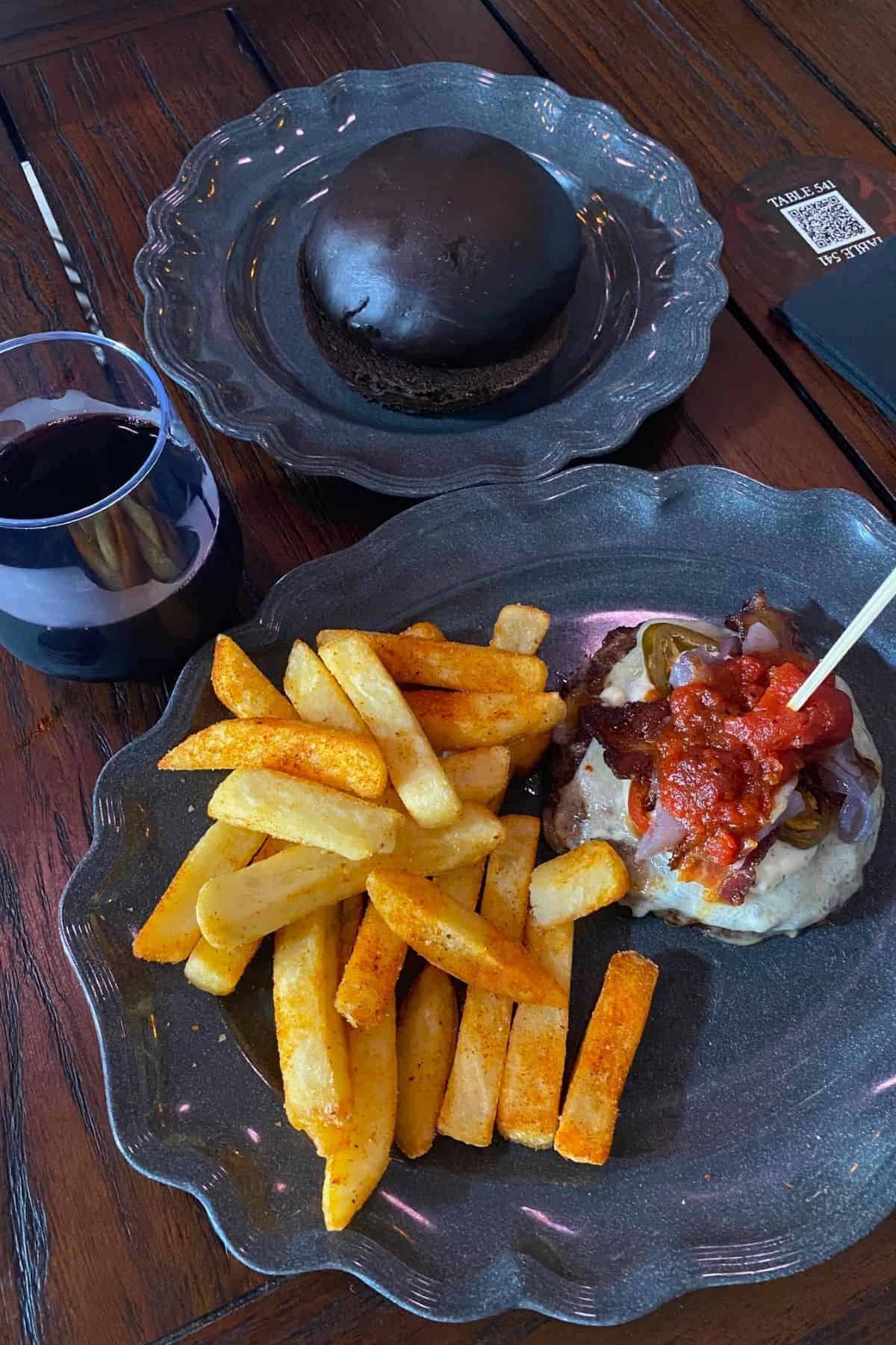 das burger stake fries and darkthorne mead