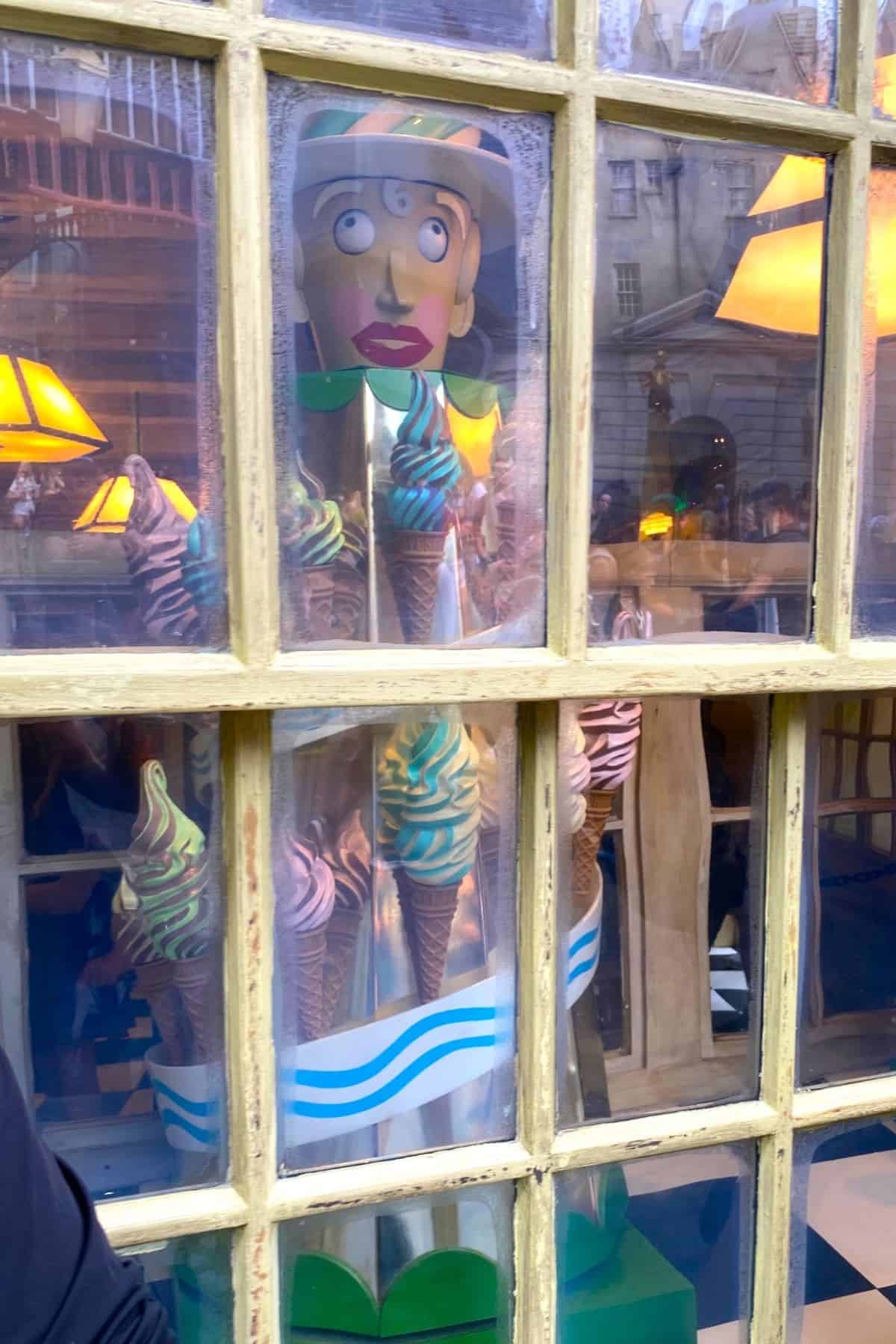 Florean Fortescue's Ice-Cream Parlour exterior window decor