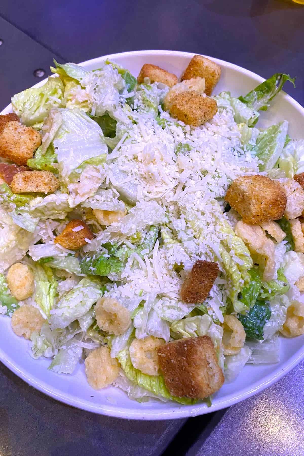 moon cheese caesar salad pizza moon