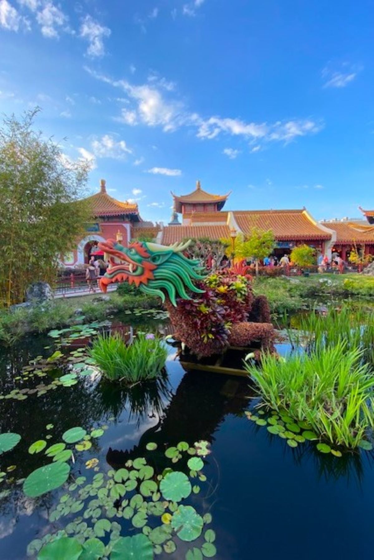 epcot china pavilion decor and ponds