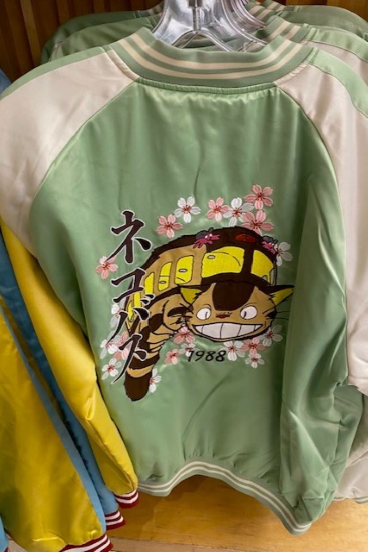 green studio ghibli cat bus bomber jacket