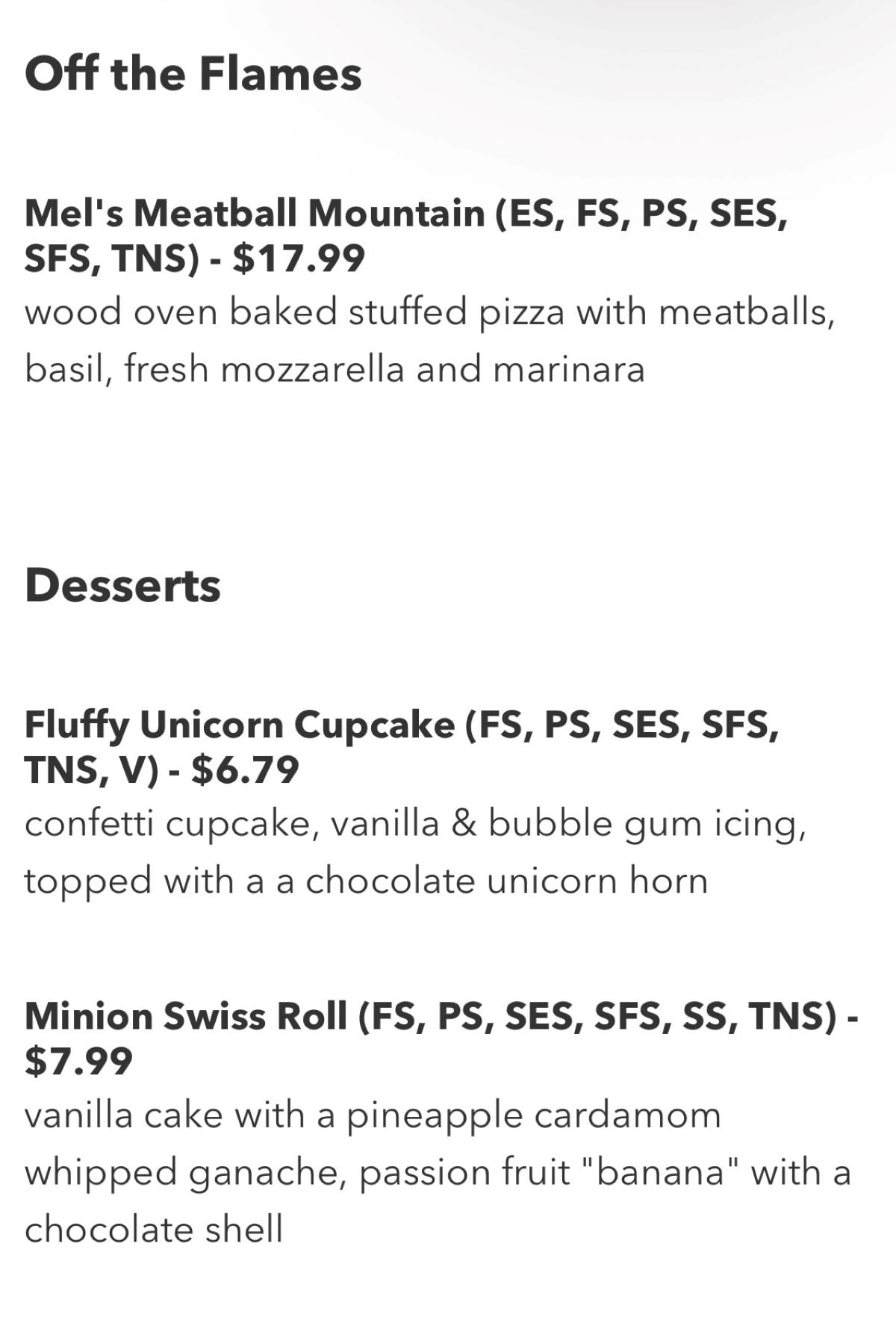 minions cafe dessert menu