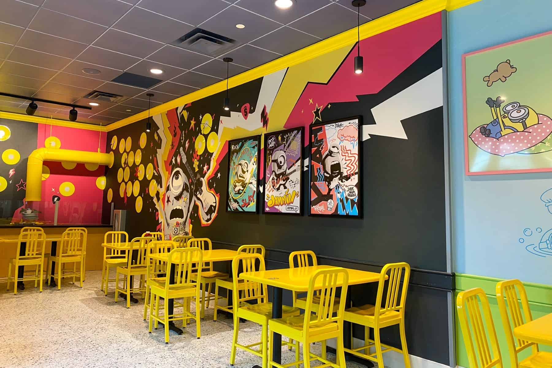 minions cafe rock and roll decor