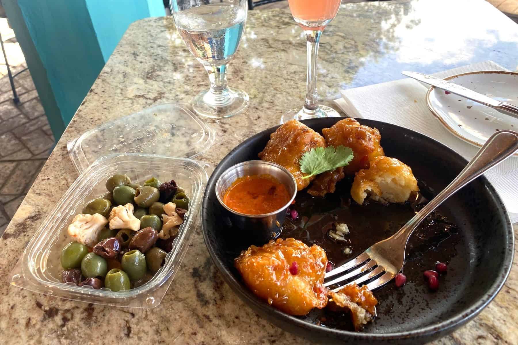 spice road table crispy cauliflower and olives